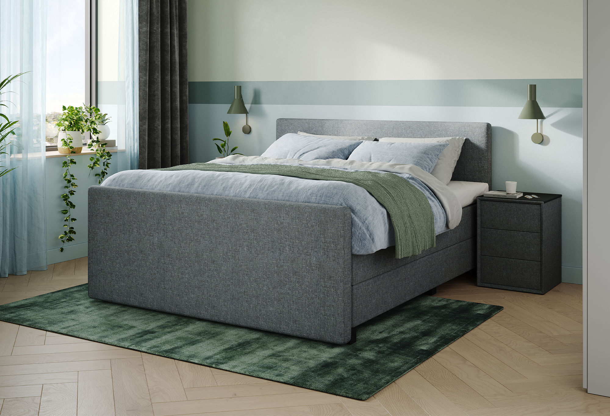 1. Boxspringbett Home 180